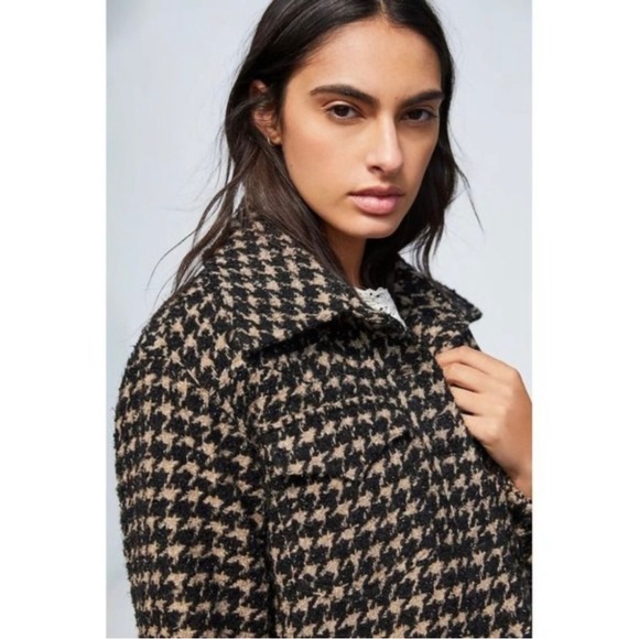 Anthropologie Houndstooth Cropped Sparkle Jacket - Picture 4 of 9